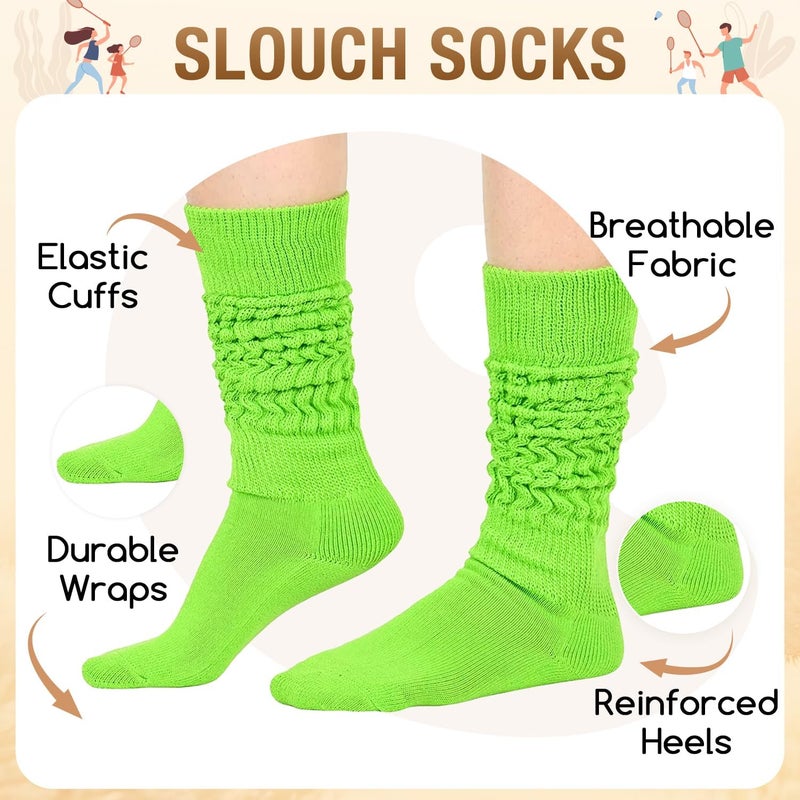 Zmart Women Slouch Socks - Cozy Scrunch Socks, 80s Style in White, Black, Orange & Cream - Image 2